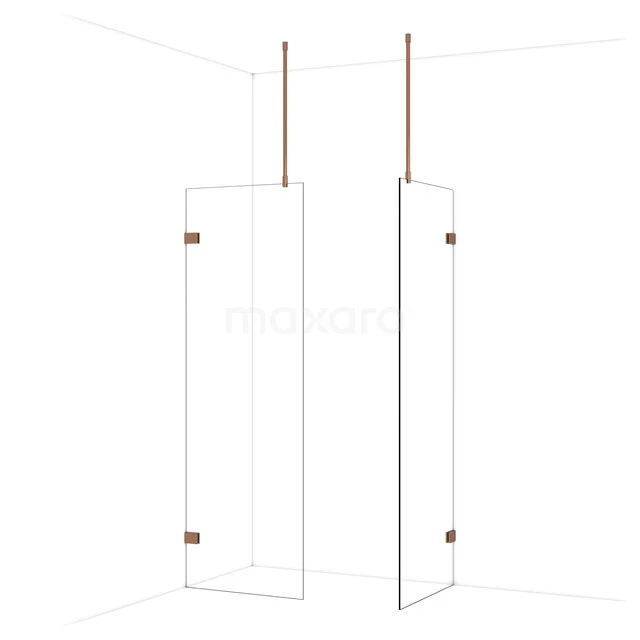Begehbare Duschen IDB0707920GKP begehbare Dusche mit Klarglas, Messingdetails und minimalistischem Design, perfekt für ein modernes Badezimmer.