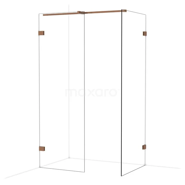 Diamond Inloopdouche | 80x70 cm Glanzend koper Helder glas 2 vaste wanden IDB0708320GKP Diamond Inloopdouche | 80x70 cm Glanzend koper Helder glas 2 vaste wanden IDB0708320GKP