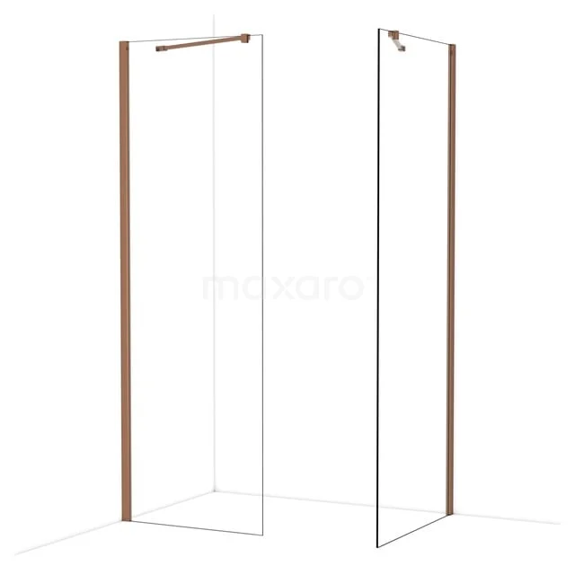 Diamond Walk-in shower | 80x70 cm Glanzend koper Clear glass 2 fixed walls IDB0708410GKP Diamond Walk-in shower | 80x70 cm Glanzend koper Clear glass 2 fixed walls IDB0708410GKP