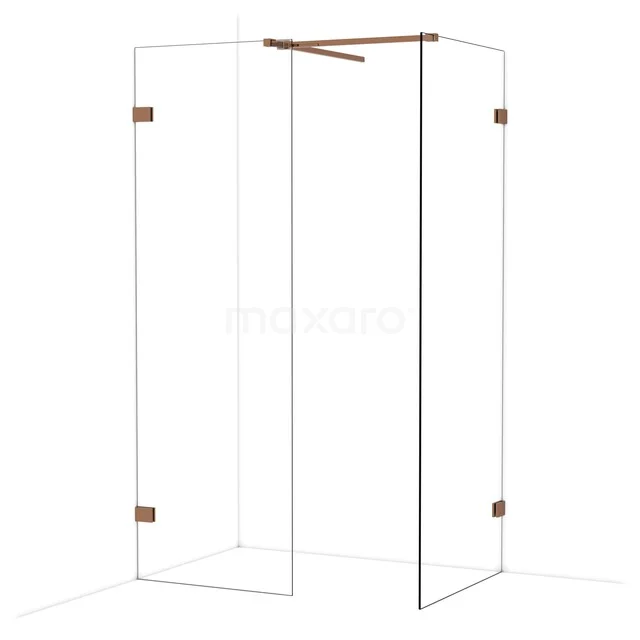 Diamond Inloopdouche | 80x70 cm Glanzend koper Helder glas 2 vaste wanden IDB0708520GKP Diamond Inloopdouche | 80x70 cm Glanzend koper Helder glas 2 vaste wanden IDB0708520GKP