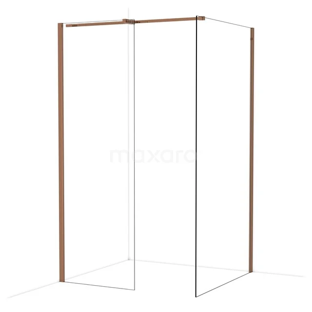 Begehbare Duschen IDB0711310GKP Dusch Ecke aus Klarglas mit schlanken rostfarbenen Aluminium Profilen, ideal für moderne Badezimmer Einrichtung.