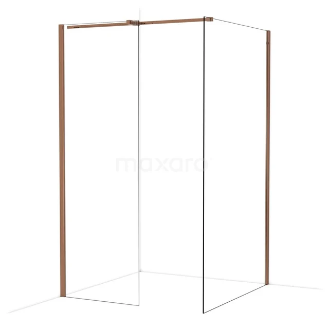 Diamond Walk-in shower | 120x70 cm Glanzend koper Clear glass 2 fixed walls IDB0712310GKP Diamond Walk-in shower | 120x70 cm Glanzend koper Clear glass 2 fixed walls IDB0712310GKP