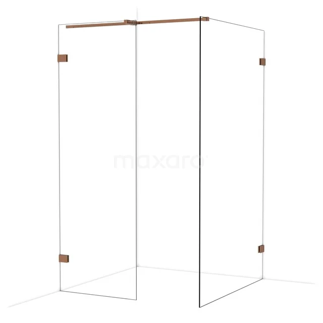 Diamond Inloopdouche | 120x70 cm Glanzend koper Helder glas 2 vaste wanden IDB0712320GKP Diamond Inloopdouche | 120x70 cm Glanzend koper Helder glas 2 vaste wanden IDB0712320GKP