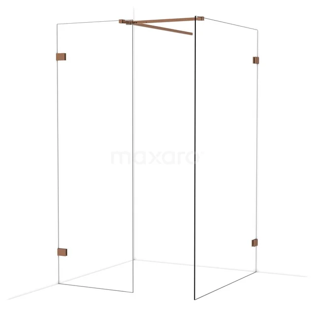 Diamond Walk-in shower | 120x70 cm Glanzend koper Clear glass 2 fixed walls IDB0712520GKP Diamond Walk-in shower | 120x70 cm Glanzend koper Clear glass 2 fixed walls IDB0712520GKP