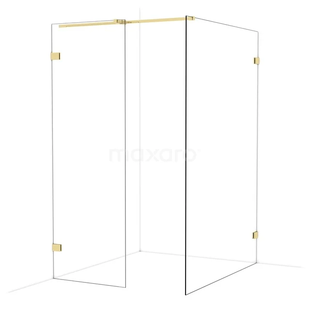Diamond Walk-in shower | 140x70 cm Glanzend lichtgoud Clear glass 2 fixed walls IDB0714320GLG Diamond Walk-in shower | 140x70 cm Glanzend lichtgoud Clear glass 2 fixed walls IDB0714320GLG