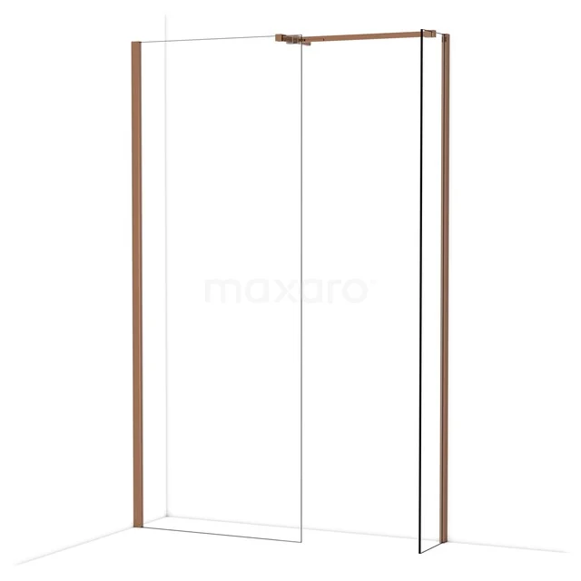 Diamond Walk-in shower | 80x30 cm Glanzend koper Clear glass 2 fixed walls IDB0803510GKP Diamond Walk-in shower | 80x30 cm Glanzend koper Clear glass 2 fixed walls IDB0803510GKP