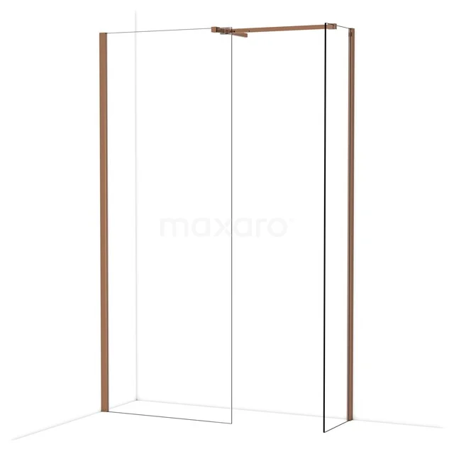 Diamond Inloopdouche | 80x40 cm Glanzend koper Helder glas 2 vaste wanden IDB0804510GKP Diamond Inloopdouche | 80x40 cm Glanzend koper Helder glas 2 vaste wanden IDB0804510GKP