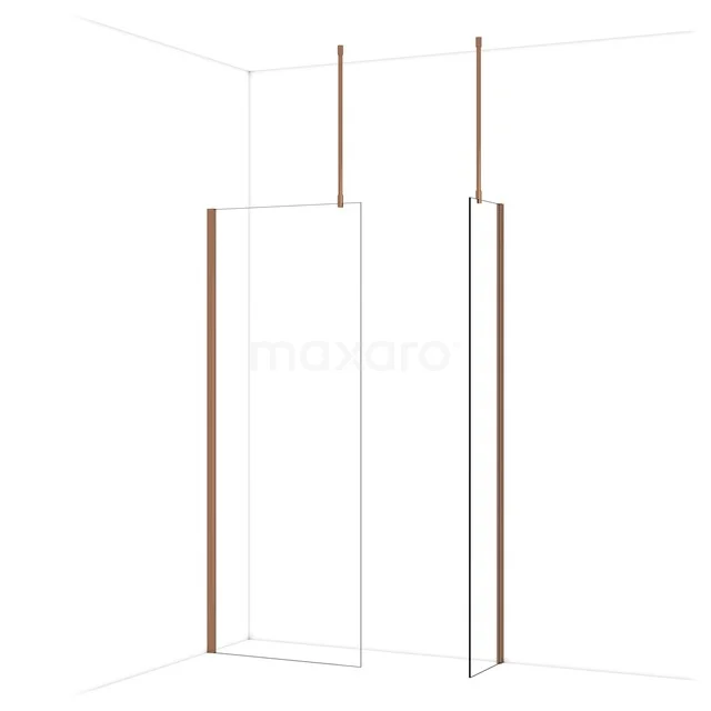 Diamond Inloopdouche | 80x40 cm Glanzend koper Helder glas 2 vaste wanden IDB0804910GKP Diamond Inloopdouche | 80x40 cm Glanzend koper Helder glas 2 vaste wanden IDB0804910GKP