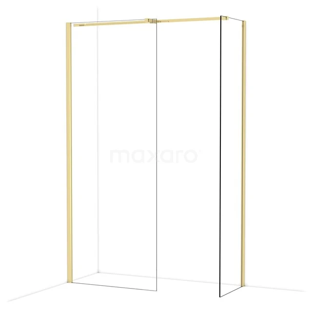 Diamond Walk-in shower | 80x50 cm Glanzend lichtgoud Clear glass 2 fixed walls IDB0805310GLG Diamond Walk-in shower | 80x50 cm Glanzend lichtgoud Clear glass 2 fixed walls IDB0805310GLG