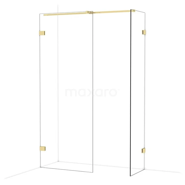Diamond Inloopdouche | 80x50 cm Glanzend lichtgoud Helder glas 2 vaste wanden IDB0805320GLG Diamond Inloopdouche | 80x50 cm Glanzend lichtgoud Helder glas 2 vaste wanden IDB0805320GLG
