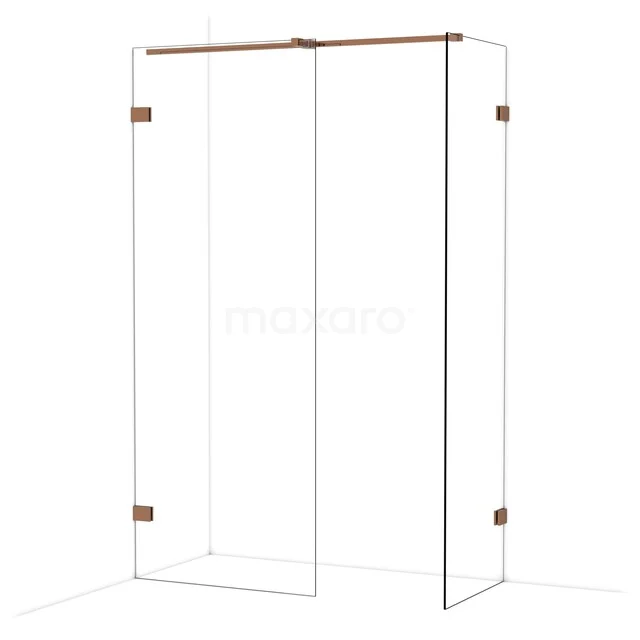 Inloopdouche van helder glas met strakke zwarte profielen, ideaal voor een moderne badkamerstijl.