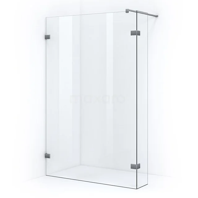 Quartz begehbare Dusche | 140 cm Feste Wand mit Seitenwand IQC141300C Glas begehbare Dusche mit klarem Sicherheitsglas, Eckmodell mit Edelstahl-Scharniere, ideale moderne Ergänzung zum Badezimmer.