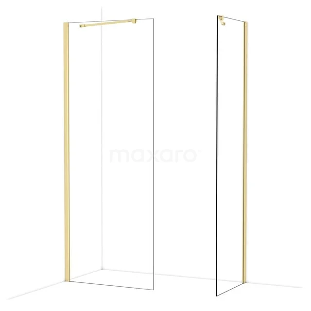 Diamond Inloopdouche | 80x60 cm Glanzend lichtgoud Helder glas 2 vaste wanden IDB0806410GLG Diamond Inloopdouche | 80x60 cm Glanzend lichtgoud Helder glas 2 vaste wanden IDB0806410GLG