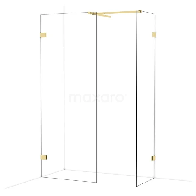 Diamond Walk-in shower | 80x60 cm Glanzend lichtgoud Clear glass 2 fixed walls IDB0806520GLG Diamond Walk-in shower | 80x60 cm Glanzend lichtgoud Clear glass 2 fixed walls IDB0806520GLG