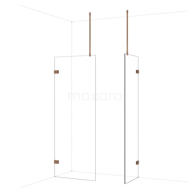 Diamond Inloopdouche | 80x60 cm Glanzend koper Helder glas 2 vaste wanden IDB0806920GKP Diamond Inloopdouche | 80x60 cm Glanzend koper Helder glas 2 vaste wanden IDB0806920GKP