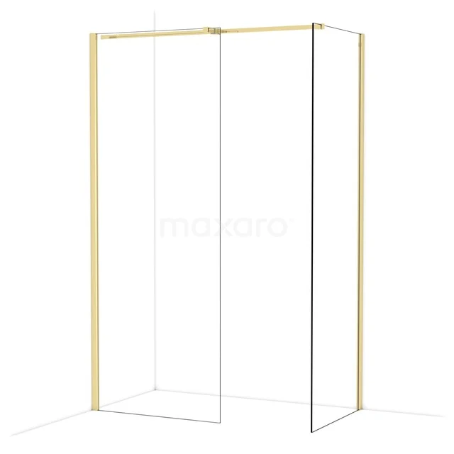 Diamond Inloopdouche | 80x70 cm Glanzend lichtgoud Helder glas 2 vaste wanden IDB0807310GLG Diamond Inloopdouche | 80x70 cm Glanzend lichtgoud Helder glas 2 vaste wanden IDB0807310GLG