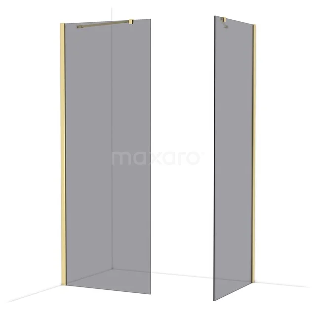 Diamond Inloopdouche | 80x80 cm Glanzend lichtgoud Rookglas 2 vaste wanden IDB0808411GLG Diamond Inloopdouche | 80x80 cm Glanzend lichtgoud Rookglas 2 vaste wanden IDB0808411GLG