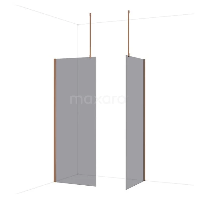 Diamond Inloopdouche | 80x80 cm Glanzend koper Rookglas 2 vaste wanden IDB0808911GKP Diamond Inloopdouche | 80x80 cm Glanzend koper Rookglas 2 vaste wanden IDB0808911GKP