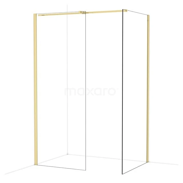Diamond Inloopdouche | 90x80 cm Glanzend lichtgoud Helder glas 2 vaste wanden IDB0809310GLG Diamond Inloopdouche | 90x80 cm Glanzend lichtgoud Helder glas 2 vaste wanden IDB0809310GLG