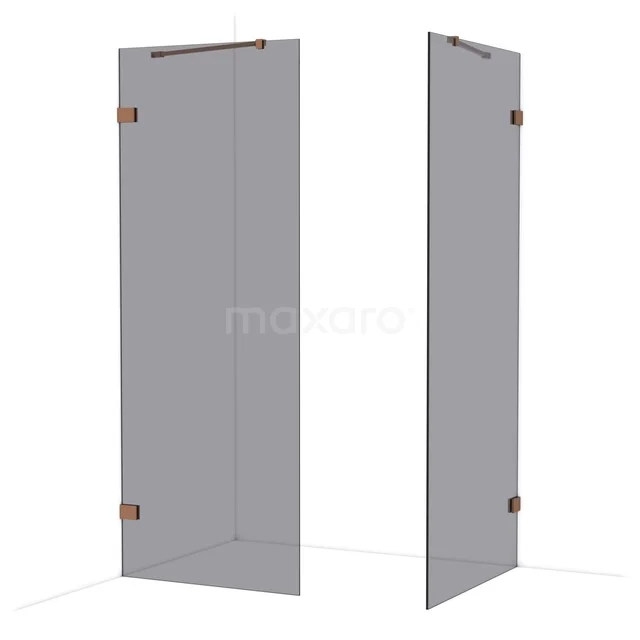 Glas Duschwand mit Drehtür im minimalistischen Design, Klarglas und mattschwarzen Scharnieren, ideal für ein modernes Badezimmer.