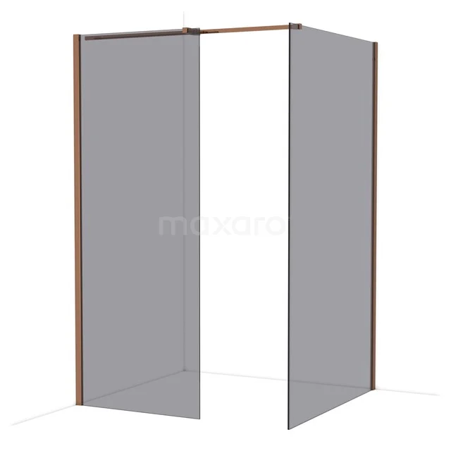 Diamond Walk-in shower | 120x80 cm Glanzend koper Smoke glass 2 fixed walls IDB0812311GKP Diamond Walk-in shower | 120x80 cm Glanzend koper Smoke glass 2 fixed walls IDB0812311GKP