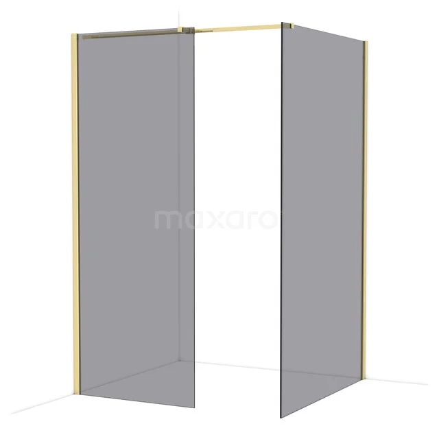 Diamond Inloopdouche | 120x80 cm Glanzend lichtgoud Rookglas 2 vaste wanden IDB0812311GLG Diamond Inloopdouche | 120x80 cm Glanzend lichtgoud Rookglas 2 vaste wanden IDB0812311GLG