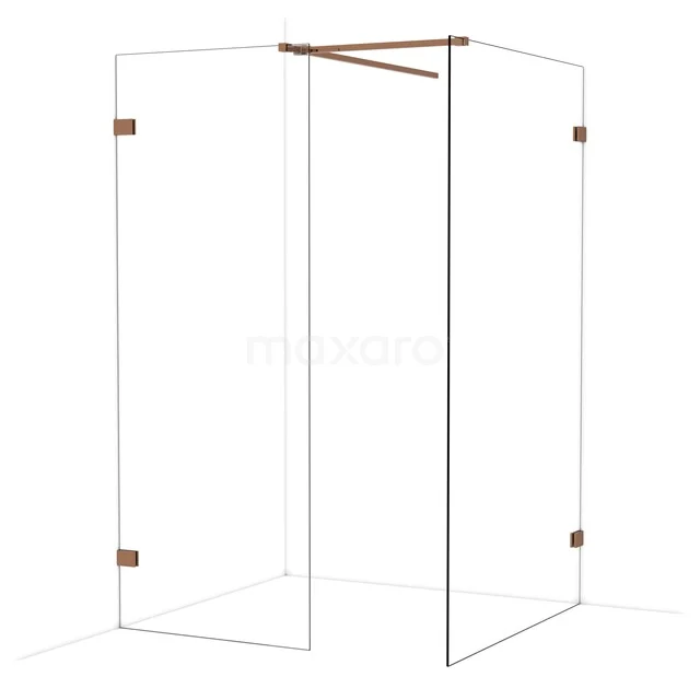 Diamond Inloopdouche | 120x80 cm Glanzend koper Helder glas 2 vaste wanden IDB0812520GKP Diamond Inloopdouche | 120x80 cm Glanzend koper Helder glas 2 vaste wanden IDB0812520GKP
