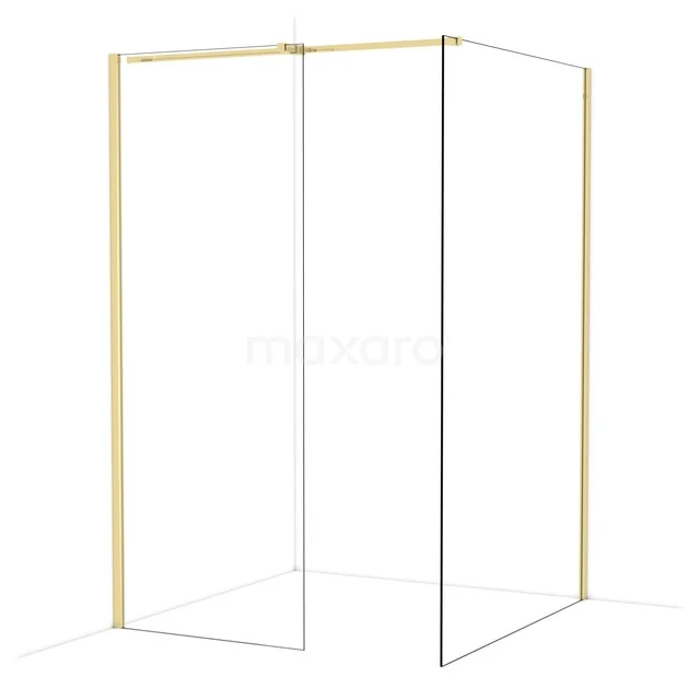 Golden aluminium shower wall with minimalist design, ideal for a modern bathroom decor.