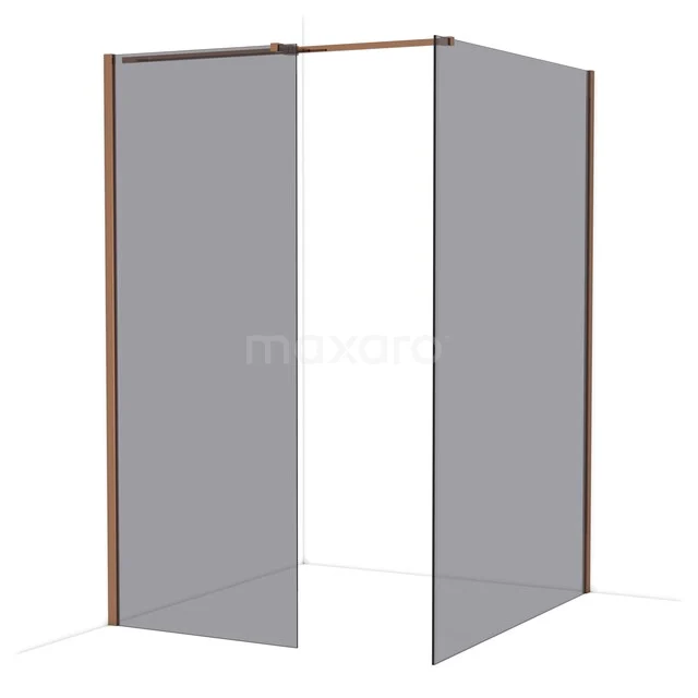 Douchewand set met mat zwart frame, hoekopstelling, glas en modern design – ideaal voor een stijlvolle badkamer.