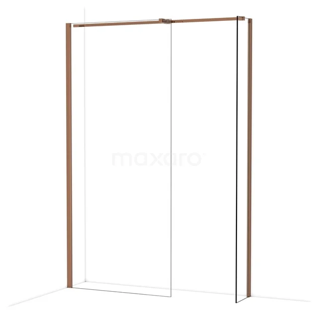 Diamond Walk-in shower | 90x30 cm Glanzend koper Clear glass 2 fixed walls IDB0903310GKP Diamond Walk-in shower | 90x30 cm Glanzend koper Clear glass 2 fixed walls IDB0903310GKP