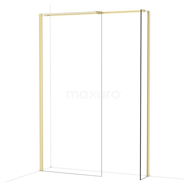 Diamond Inloopdouche | 90x30 cm Glanzend lichtgoud Helder glas 2 vaste wanden IDB0903310GLG Diamond Inloopdouche | 90x30 cm Glanzend lichtgoud Helder glas 2 vaste wanden IDB0903310GLG