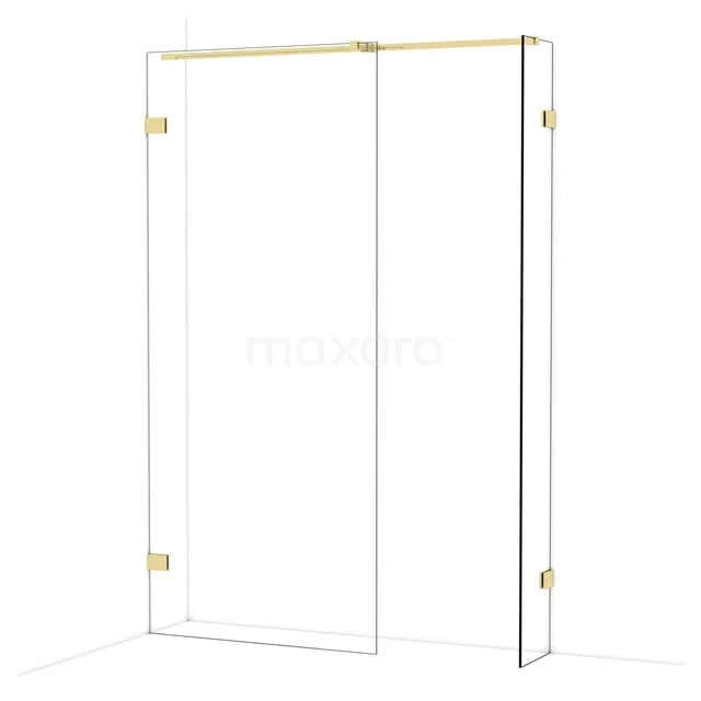 Diamond Inloopdouche | 90x30 cm Glanzend lichtgoud Helder glas 2 vaste wanden IDB0903320GLG Diamond Inloopdouche | 90x30 cm Glanzend lichtgoud Helder glas 2 vaste wanden IDB0903320GLG
