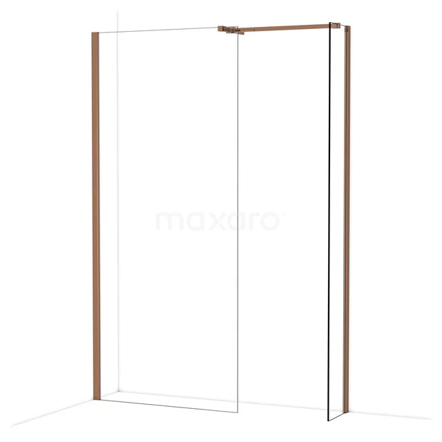 Diamond Walk-in shower | 90x30 cm Glanzend koper Clear glass 2 fixed walls IDB0903510GKP Diamond Walk-in shower | 90x30 cm Glanzend koper Clear glass 2 fixed walls IDB0903510GKP