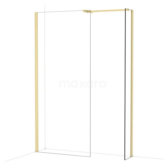 Diamond Walk-in shower | 90x30 cm Glanzend lichtgoud Clear glass 2 fixed walls IDB0903510GLG Diamond Walk-in shower | 90x30 cm Glanzend lichtgoud Clear glass 2 fixed walls IDB0903510GLG