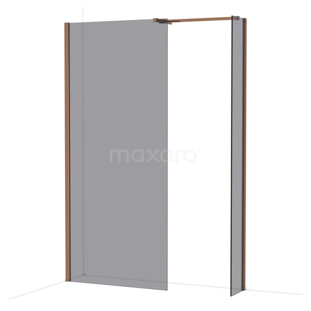 Diamond Walk-in shower | 90x30 cm Glanzend koper Smoke glass 2 fixed walls IDB0903511GKP Diamond Walk-in shower | 90x30 cm Glanzend koper Smoke glass 2 fixed walls IDB0903511GKP