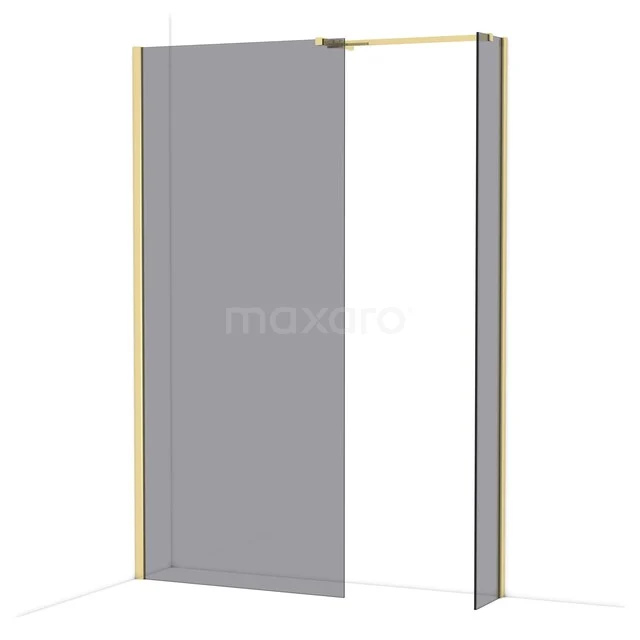 Diamond Walk-in shower | 90x30 cm Glanzend lichtgoud Smoke glass 2 fixed walls IDB0903511GLG Diamond Walk-in shower | 90x30 cm Glanzend lichtgoud Smoke glass 2 fixed walls IDB0903511GLG