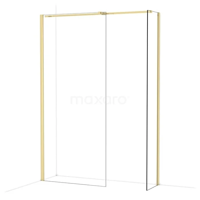 Diamond Inloopdouche | 90x40 cm Glanzend lichtgoud Helder glas 2 vaste wanden IDB0904310GLG Diamond Inloopdouche | 90x40 cm Glanzend lichtgoud Helder glas 2 vaste wanden IDB0904310GLG