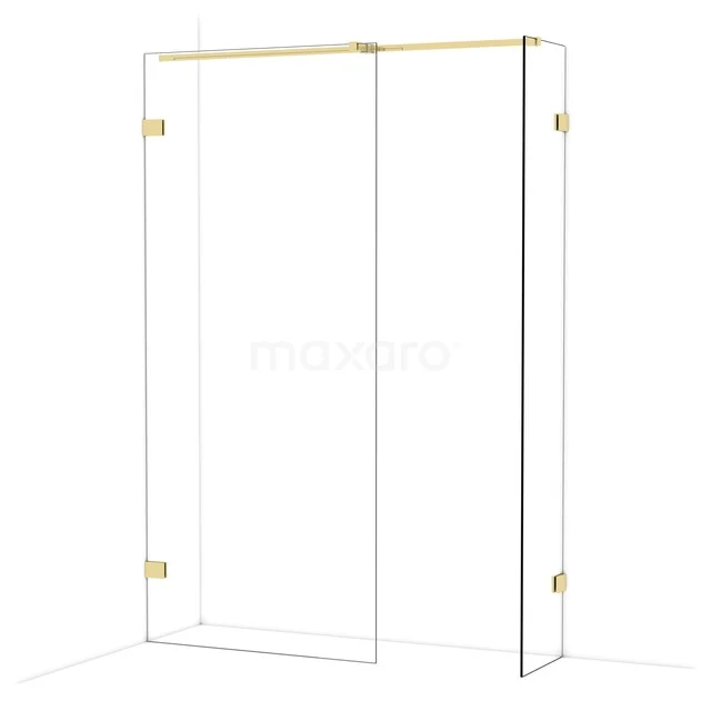 Diamond Inloopdouche | 90x40 cm Glanzend lichtgoud Helder glas 2 vaste wanden IDB0904320GLG Diamond Inloopdouche | 90x40 cm Glanzend lichtgoud Helder glas 2 vaste wanden IDB0904320GLG