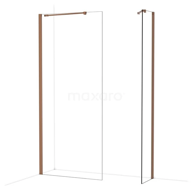 Diamond Inloopdouche | 90x40 cm Glanzend koper Helder glas 2 vaste wanden IDB0904410GKP Diamond Inloopdouche | 90x40 cm Glanzend koper Helder glas 2 vaste wanden IDB0904410GKP