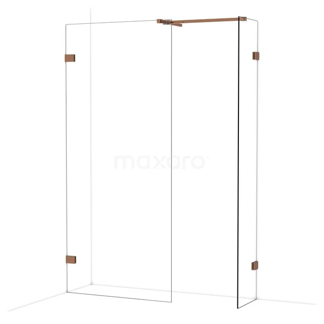 Diamond Inloopdouche | 90x40 cm Glanzend koper Helder glas 2 vaste wanden IDB0904520GKP Diamond Inloopdouche | 90x40 cm Glanzend koper Helder glas 2 vaste wanden IDB0904520GKP