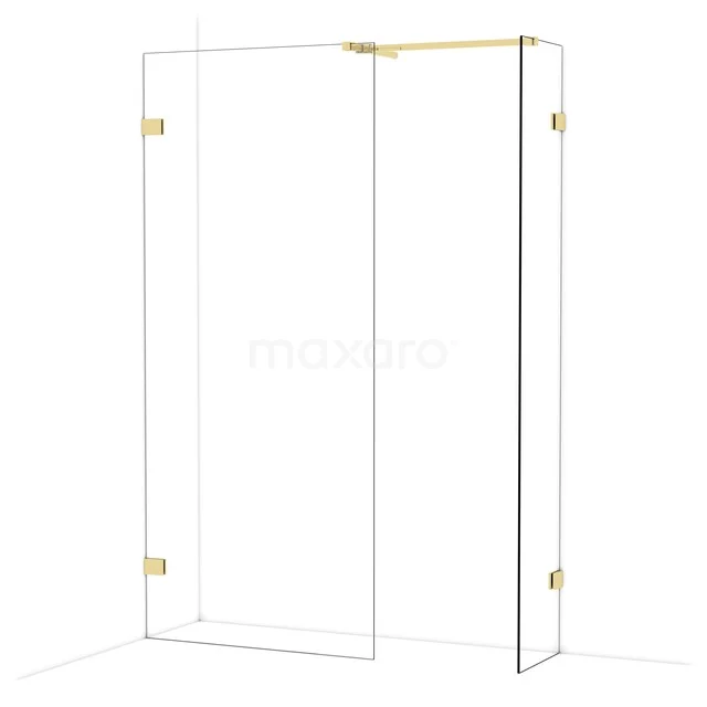 Diamond Inloopdouche | 90x40 cm Glanzend lichtgoud Helder glas 2 vaste wanden IDB0904520GLG Diamond Inloopdouche | 90x40 cm Glanzend lichtgoud Helder glas 2 vaste wanden IDB0904520GLG