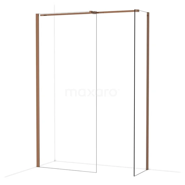 Diamond Inloopdouche | 90x50 cm Glanzend koper Helder glas 2 vaste wanden IDB0905310GKP Diamond Inloopdouche | 90x50 cm Glanzend koper Helder glas 2 vaste wanden IDB0905310GKP