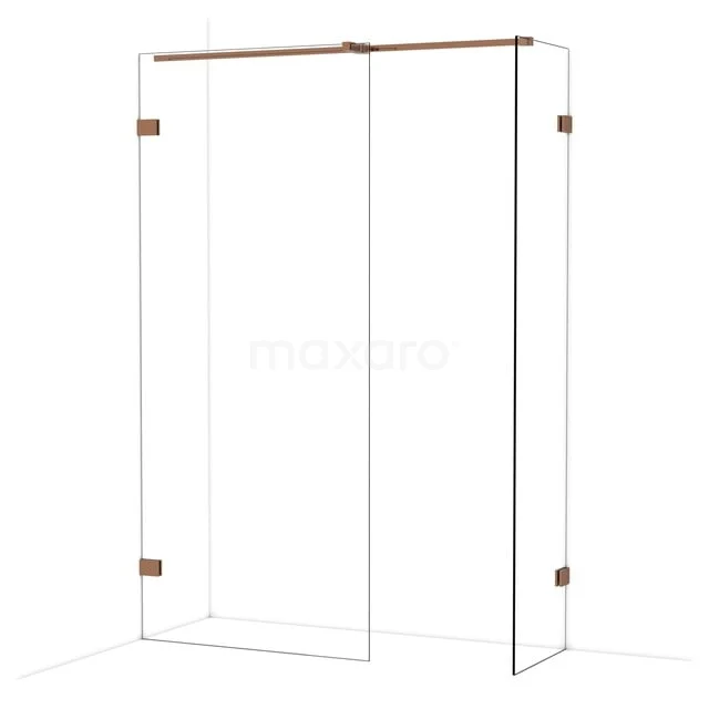 Diamond Inloopdouche | 90x50 cm Glanzend koper Helder glas 2 vaste wanden IDB0905320GKP Diamond Inloopdouche | 90x50 cm Glanzend koper Helder glas 2 vaste wanden IDB0905320GKP