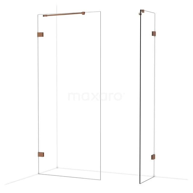 Diamond Inloopdouche | 90x50 cm Glanzend koper Helder glas 2 vaste wanden IDB0905420GKP Diamond Inloopdouche | 90x50 cm Glanzend koper Helder glas 2 vaste wanden IDB0905420GKP