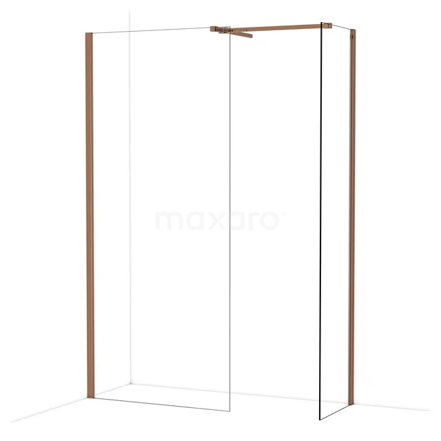 Diamond Walk-in shower | 90x50 cm Glanzend koper Clear glass 2 fixed walls IDB0905510GKP Diamond Walk-in shower | 90x50 cm Glanzend koper Clear glass 2 fixed walls IDB0905510GKP