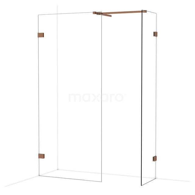 Diamond Inloopdouche | 90x50 cm Glanzend koper Helder glas 2 vaste wanden IDB0905520GKP Diamond Inloopdouche | 90x50 cm Glanzend koper Helder glas 2 vaste wanden IDB0905520GKP