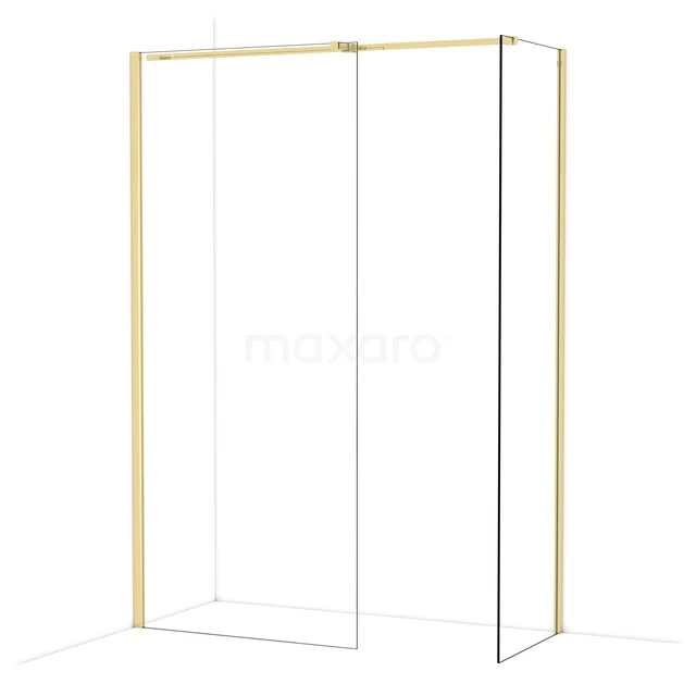 Diamond Walk-in shower | 90x60 cm Glanzend lichtgoud Clear glass 2 fixed walls IDB0906310GLG Diamond Walk-in shower | 90x60 cm Glanzend lichtgoud Clear glass 2 fixed walls IDB0906310GLG