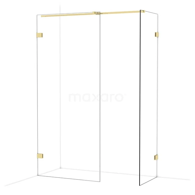 Diamond Walk-in shower | 90x60 cm Glanzend lichtgoud Clear glass 2 fixed walls IDB0906320GLG Diamond Walk-in shower | 90x60 cm Glanzend lichtgoud Clear glass 2 fixed walls IDB0906320GLG