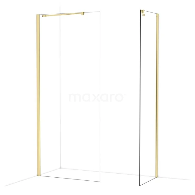 Diamond Walk-in shower | 90x60 cm Glanzend lichtgoud Clear glass 2 fixed walls IDB0906410GLG Diamond Walk-in shower | 90x60 cm Glanzend lichtgoud Clear glass 2 fixed walls IDB0906410GLG