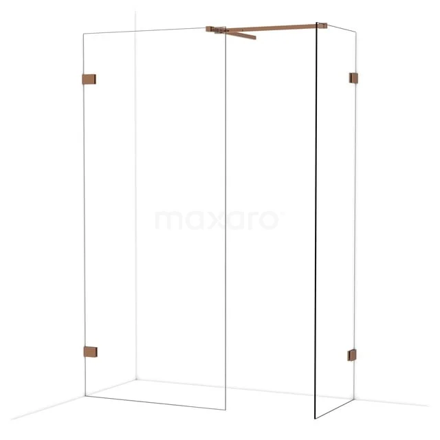 Diamond Inloopdouche | 90x60 cm Glanzend koper Helder glas 2 vaste wanden IDB0906520GKP Diamond Inloopdouche | 90x60 cm Glanzend koper Helder glas 2 vaste wanden IDB0906520GKP